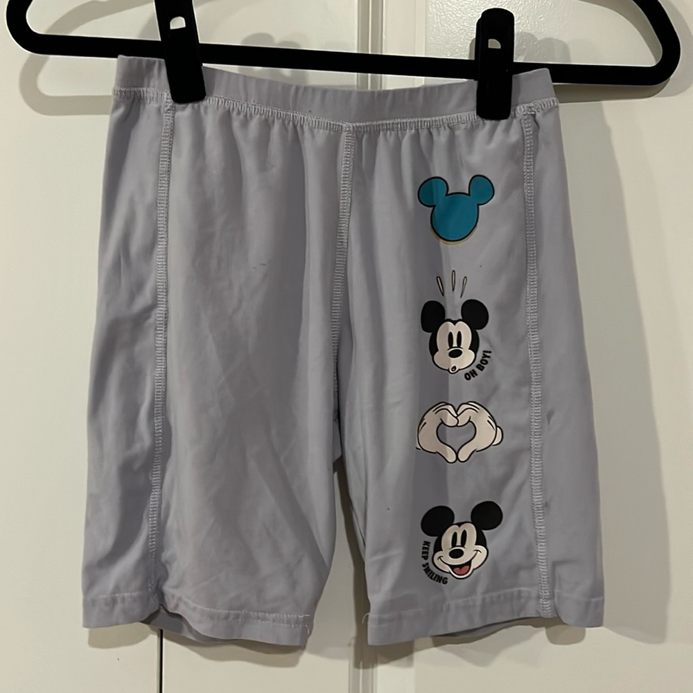 Lightly worn gray Disney biker shorts with design size XS